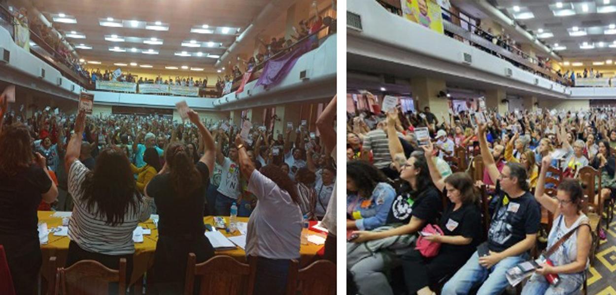 Assembleia de trabalhadores da educação no estado do Rio