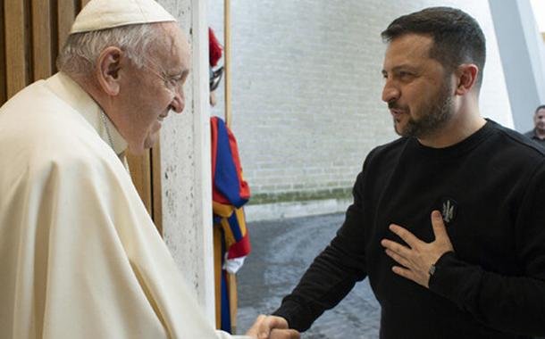 Papa Francisco e Volodymyr Zelensky (Foto: Divulgação) Papa Francisco e Volodymyr Zelensky