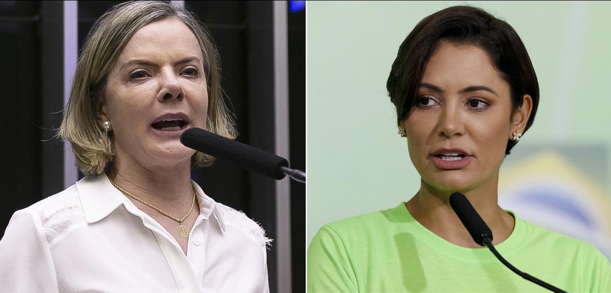 Gleisi Hoffmann e Michelle Bolsonaro