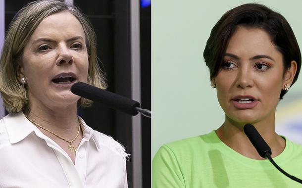 Gleisi Hoffmann e Michelle Bolsonaro