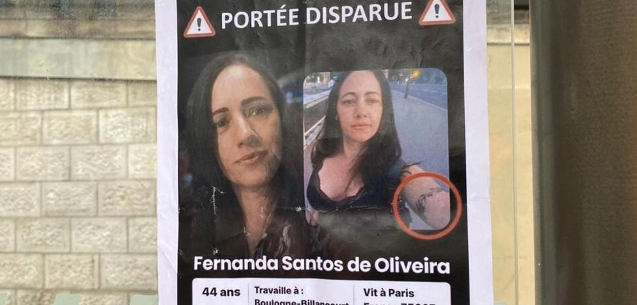 Um dos cartazes espalhados por Paris durante mutirão de busca da brasileira Fernanda Santos Oliveria, que desapareceu em Paris, em 6 de maio de 2023 (Foto: Association Femmes de la Résistance) Um dos cartazes espalhados por Paris durante mutirão de busca da brasileira Fernanda Santos Oliveria, que desapareceu em Paris, em 6 de maio de 2023