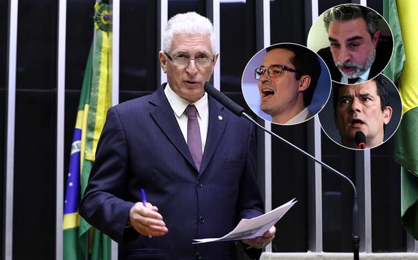 Rogério Correia (mais destacado), Deltan Dallagnol (no círculo, de óculos), Rodrgio Tacla Duran (barba) e Sergio Moro