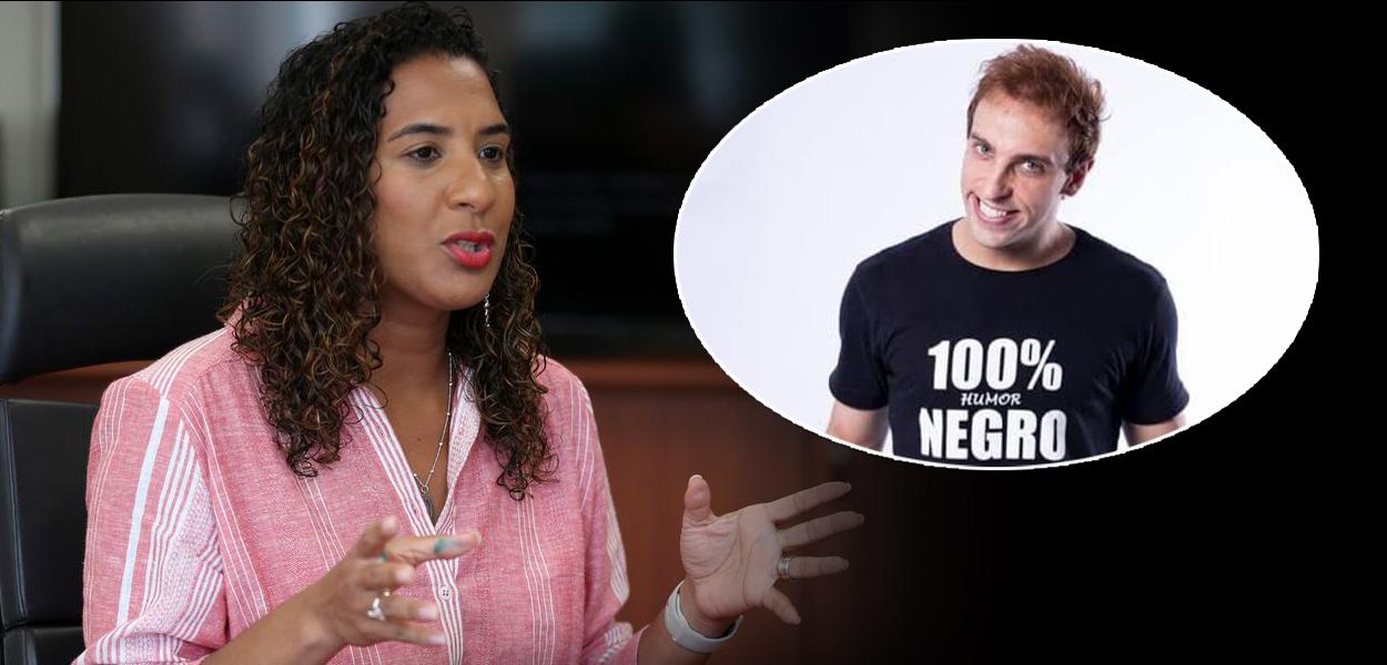 Anielle Franco (à esq.) e Léo Lins