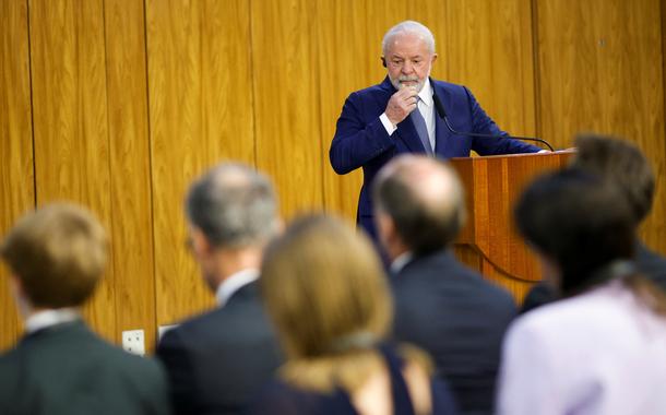 Presidente Luiz Inácio Lula da Silva em coletiva de imprensa após o G7