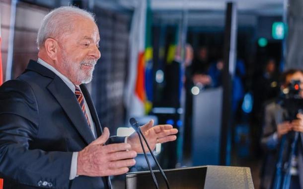 Lula em entrevista coletiva após o G7. Foto: Ricardo Stuckert