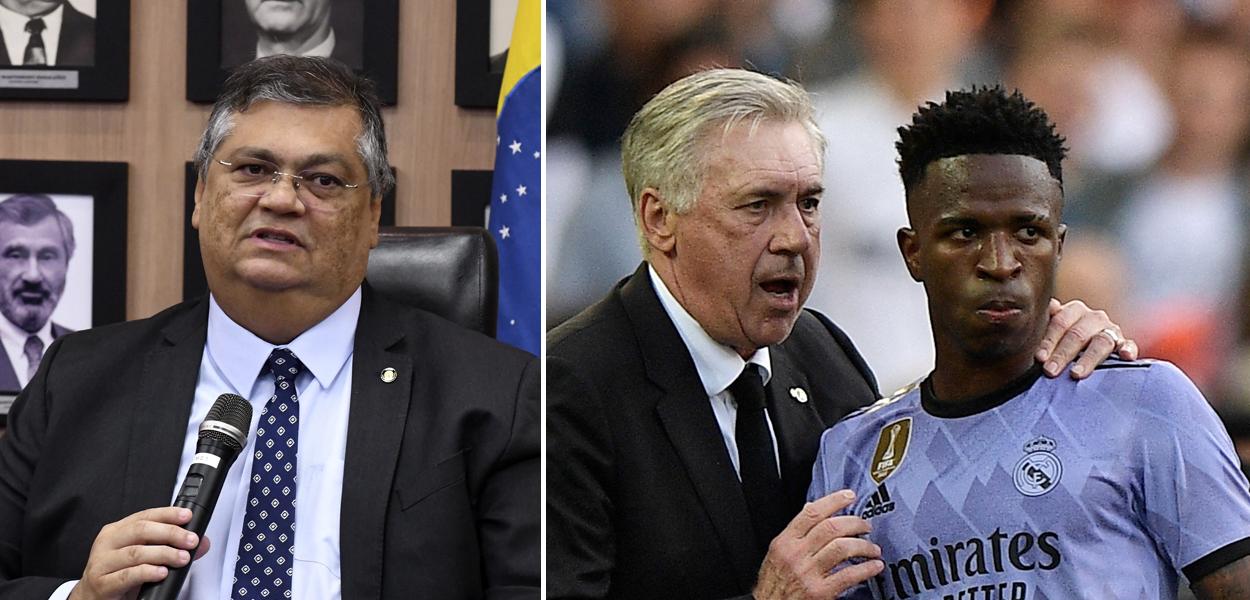 Flávio Dino, Carlo Ancelotti e Vinícius Júnior