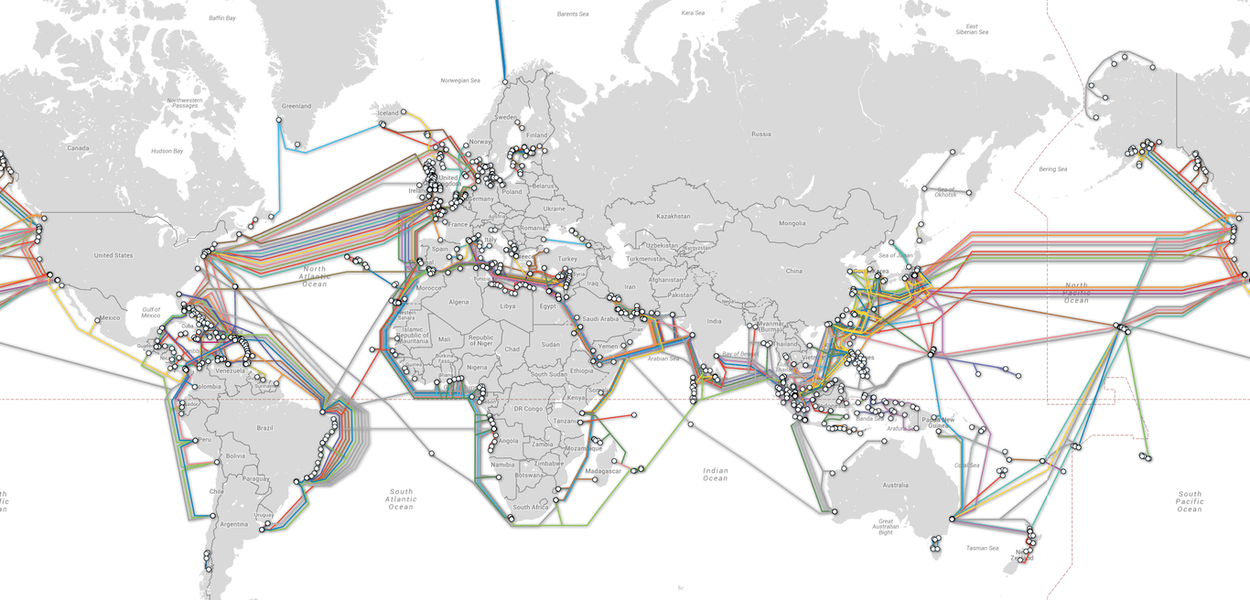 Cabos submarinos que conectam o mundo