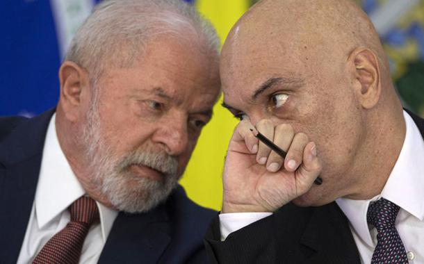 Luiz Inácio Lula da Silva (à esq.) e Alexandre de Moraes