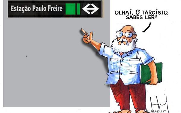 Charge Miguel Paiva - Alfabetizando