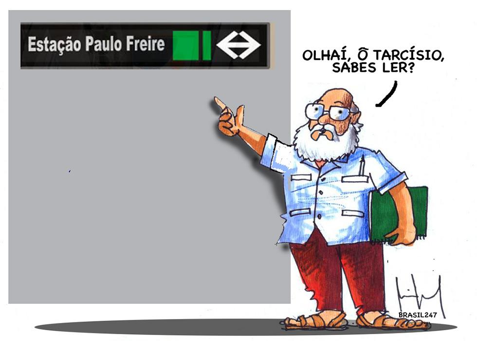 Charge Miguel Paiva - Alfabetizando