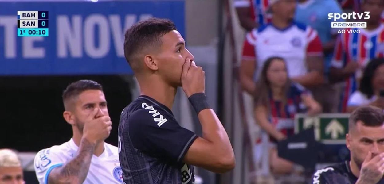 Protesto no jogo entre Bahia e Santos