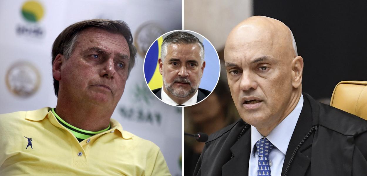 Jair Bolsonaro, Paulo Pimenta e Alexandre de Moraes