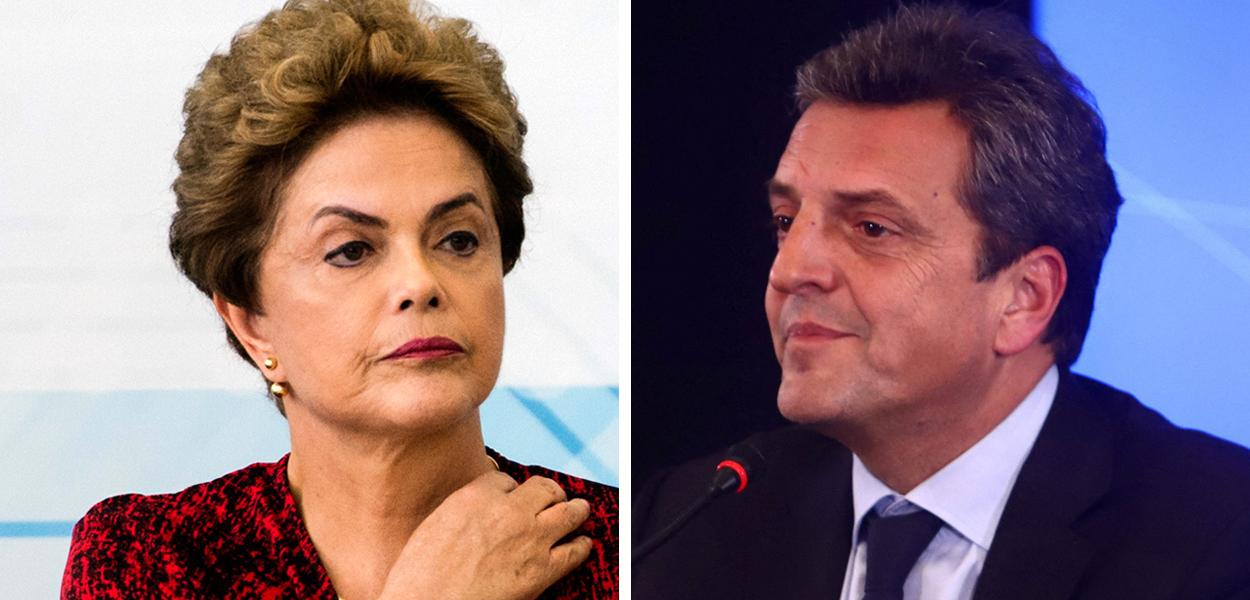 Dilma Rousseff, presidente dos Brics, e Sergio Massa, ministro da Economia da Argentina