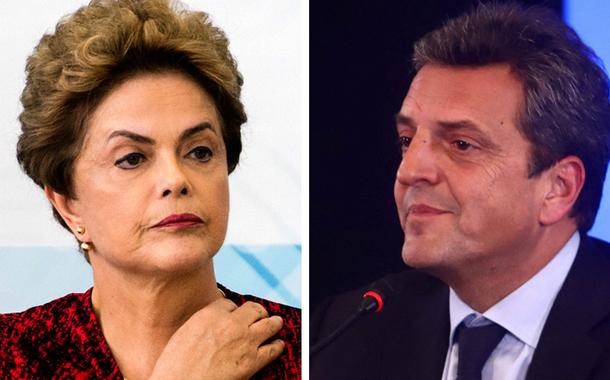 Dilma Rousseff, presidente dos Brics, e Sergio Massa, ministro da Economia da Argentina