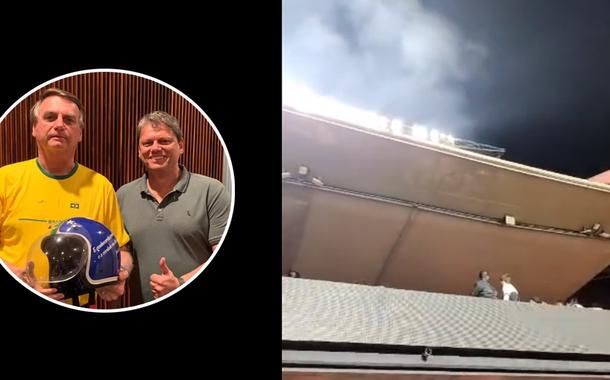 Jair Bolsonaro, Tarcísio de Freitas e estádio do Morumbi