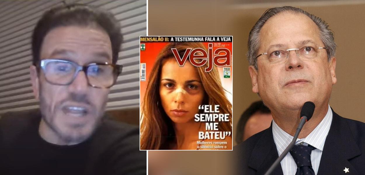 Tony Garcia (à esq.), capa de Veja e José Dirceu (Foto: Reprodução) Tony Garcia (à esq.), capa de Veja e José Dirceu