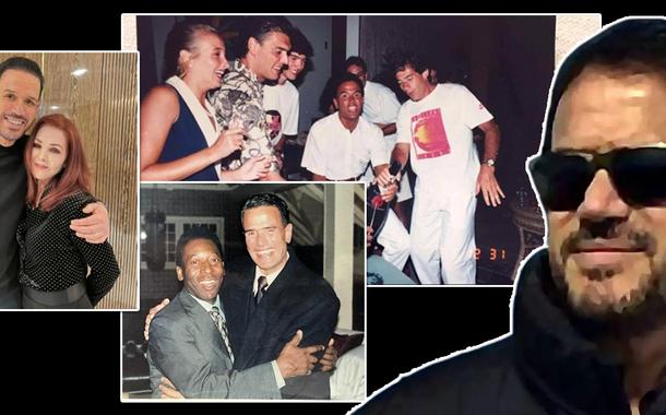 Tony Garcia e alguns dos amigos famosos: Priscilla Presley, Ayrton Senna e Pelé