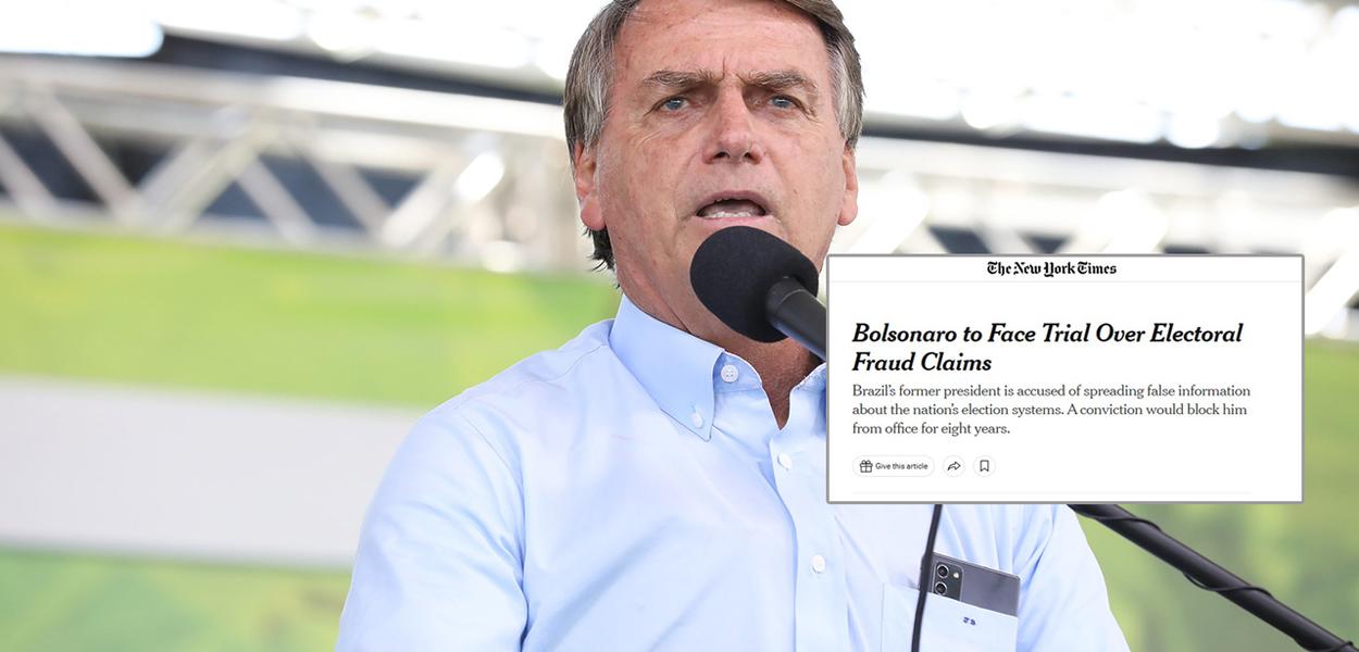 Jair Bolsonaro e o print de uma reportagem do The New York Times