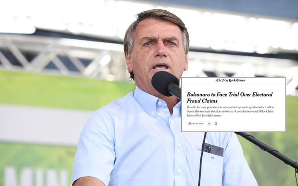 Jair Bolsonaro e o print de uma reportagem do The New York Times