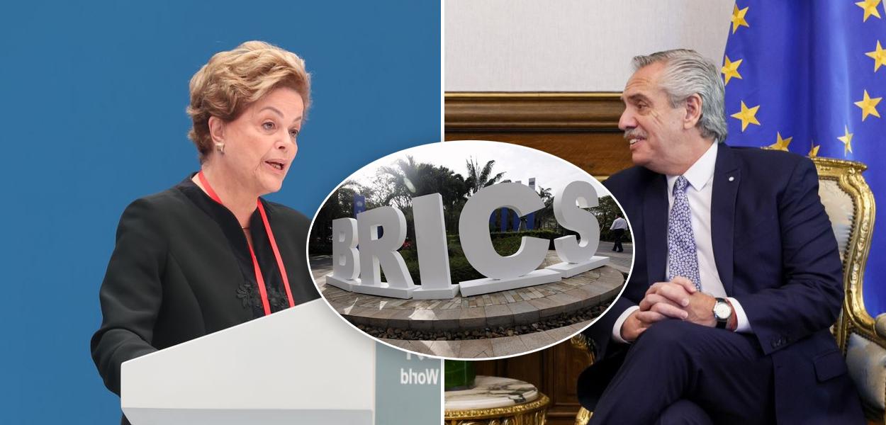 Dilma Rousseff, fachada do BRICS e Alberto Fernández