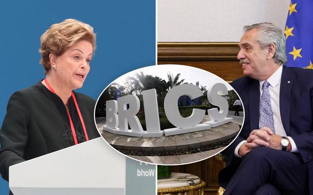 Dilma Rousseff, fachada do BRICS e Alberto Fernández