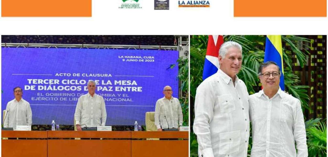 Governo Colombiano e ELN firmam acordo de cessar-fogo em Cuba (Foto: Prensa Latina) Governo Colombiano e ELN firmam acordo de cessar-fogo em Cuba