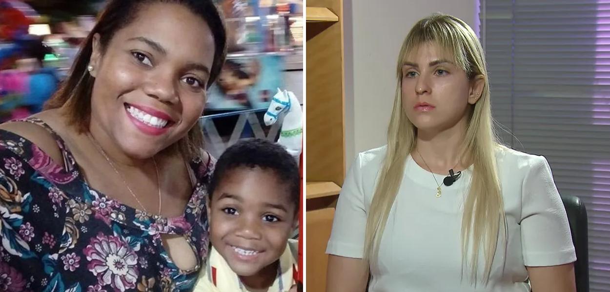 Mirtes Renata com seu filho Miguel e Sarí Corte Real