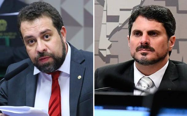 Guilherme Boulos (à esq.) e Marcos do Val