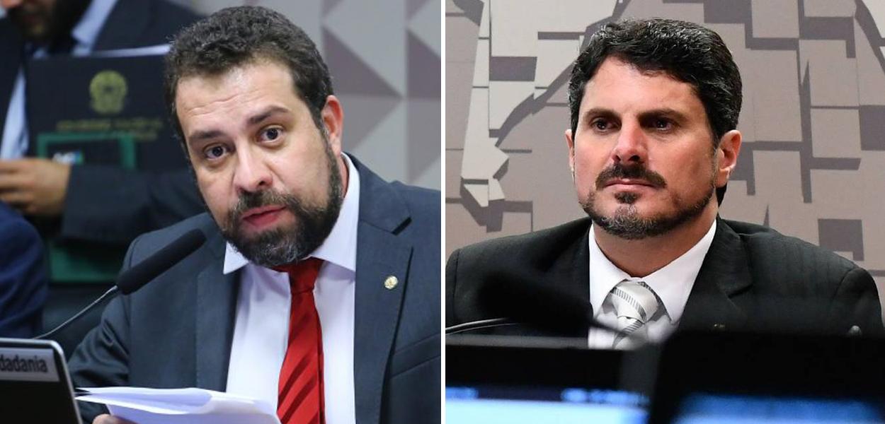 Guilherme Boulos (à esq.) e Marcos do Val