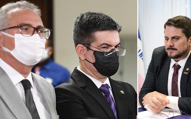 Montagem (da esq. para a dir.): Renan Calheiros (MDB-AL), Randolfe Rodrigues (sem partido-AP) e Marcos do Val (Podemops-ES)