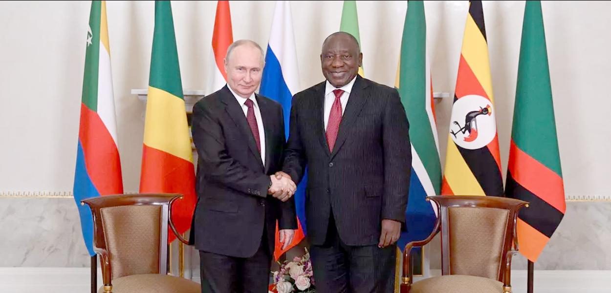 Vladimir Putin e Cyril Ramaphosa