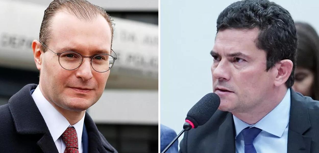 Cristiano Zanin (à esq.) e Sergio Moro