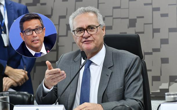 Roberto Campos Neto (círculo) e Renan Calheiros