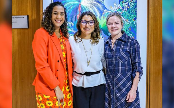 Anielle Franco, Janja da Silva e Gleisi Hoffmann