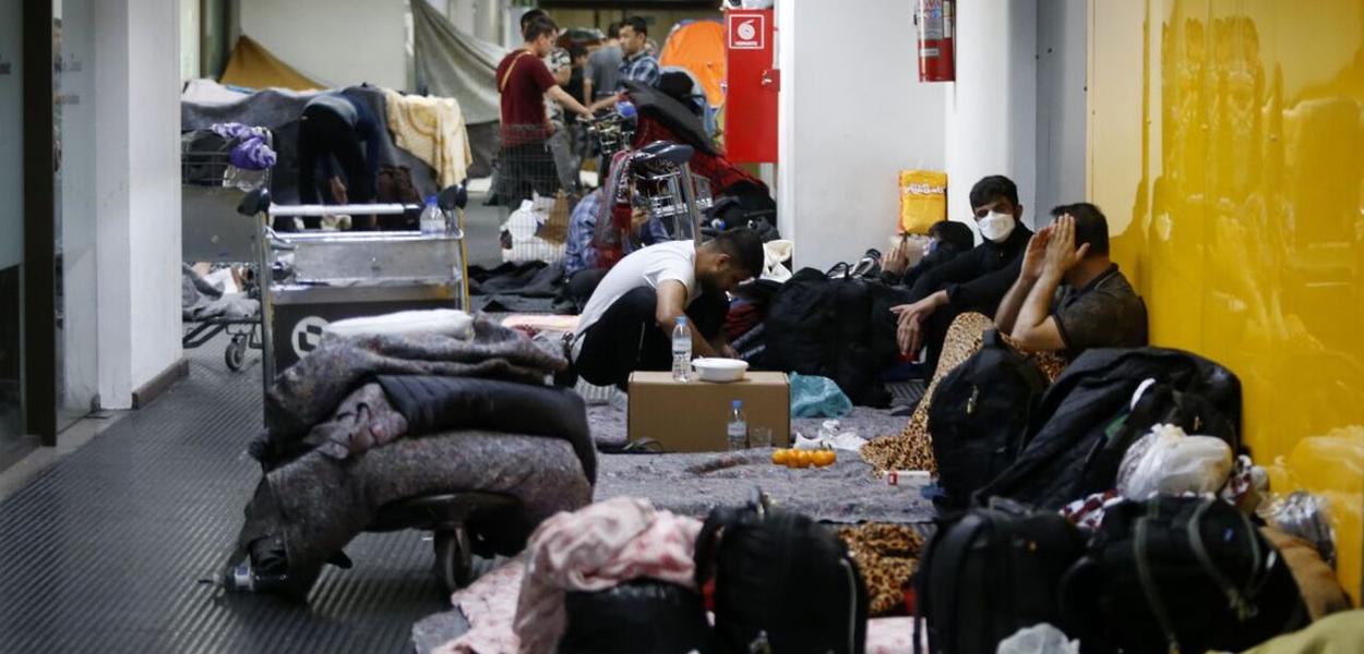 Afegãos no Aeroporto Internacional de Guarulhos (SP)