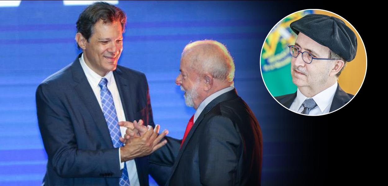 Montagem (da esq. para a dir.): Fernando Haddad, Luiz Inácio Lula da Silva e Reinaldo Azevedo