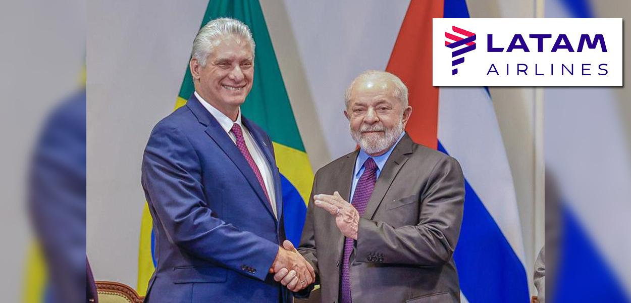 Miguel Díaz-Canel, presidente de Cuba, e Luiz Inácio Lula da Silva, presidente do Brasil