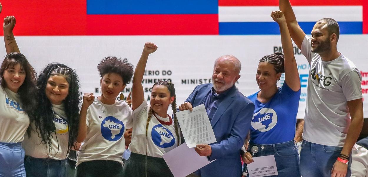 Brasília (DF), 13/07/2023, O presidente Luiz Inácio Lula da Silva participa do 59º Congresso da União Nacional dos Estudantes (UNE). O encontro teve a presença do ex-presidente do Uruguai Pepe Mujica