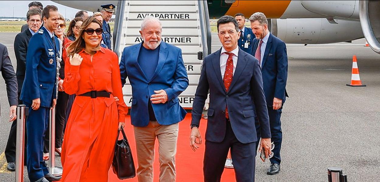 Lula e Janja desembarcam na Bélgica - 16.07.2023